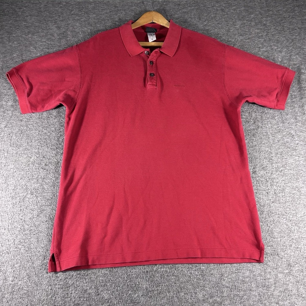 Patagonia Shirt Mens Medium Red Polo Short Sleeve Organic Cotton Preppy Logo